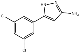 5-(3,5-二氯苯基)-1H-吡唑-3-胺 结构式