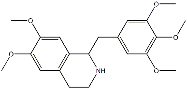 1,2,3,4-四氢-6,7-二甲氧基-1-[(3,4,5-三甲氧基苯基)甲基]异喹啉 结构式