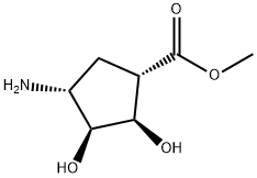 (1S,2R,3S,4R)-Methyl 4-aMino-2,3-dihydroxycyclopentanecarboxylate 结构式