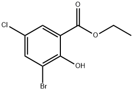 3-溴-5-氯-2-羟基苯甲酸乙酯 结构式