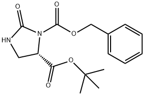 (4S)-3-苯甲氧羰基-2-氧代咪唑啉-4-羧酸叔丁酯 结构式