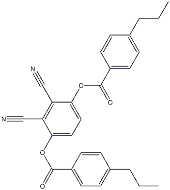 2,3-二氰基-1,4-亚苯基双(4-丙基苯甲酸)酯 结构式