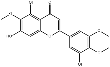 5,7,3'-三羟基-6,4',5'-三甲氧基黄酮 结构式