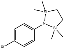 1-(4-溴苯基)-2,2,5,5-四甲基-1-氮杂-2,5-二硅杂环戊烷 结构式