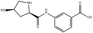 3-[[[(2R,4R)-4-Mercapto-2-pyrrolidinyl]carbonyl]aMino]benzoic Acid 结构式