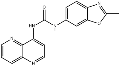 1-(2-甲基苯并[D]噁唑-6-基)-3-(1,5-萘啶-4-基)脲 结构式