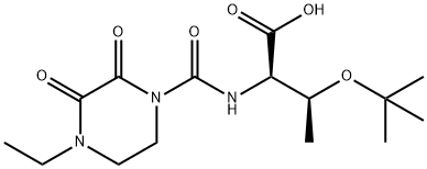 (头孢拉宗侧链)D-Α-(4-乙基-2,3-二氧-哌嗪甲酰胺基)-Β-(S)叔丁氧基丁酸 结构式