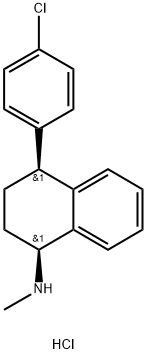 顺式-4-(4-氯苯基)-1,2,3,4-四氢-N-甲基-1-萘胺盐酸盐 结构式