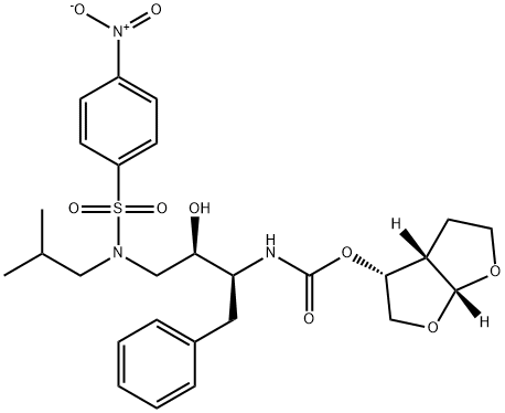 N-[(1S,2R)-2-Hydroxy-3-[(2-Methylpropyl)[(4-nitrophenyl)sulfonyl]aMino]-1-(phenylMethyl)propyl]carbaMic Acid (3R,3aS,6aR)-Hexahydrofuro[2,3-b]furan-3-yl Ester 结构式