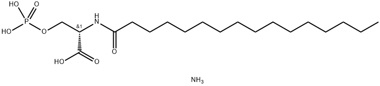 N-棕榈酰-丝氨酸磷酸(铵盐) 结构式