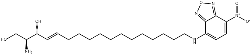 OMEGA(7-NITRO-2-1,3-BENZOXADIAZOL-4-YL)(2S,3R,4E)-2-AMINOOCTADEC-4-ENE-1,3-DIOL;NBD SPHINGOSINE 结构式