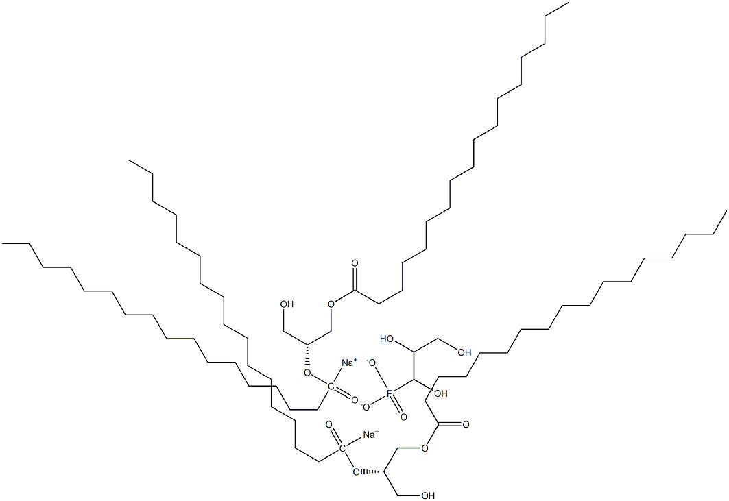1,2-二十七碳酰-(R)-甘油-3'-磷酰甘油钠盐 结构式