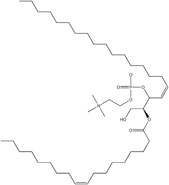 1-(1Z-OCTADECENYL)-2-OLEOYL-SN-GLYCERO-3-PHOSPHOCHOLINE;C18(PLASM)-18:1 PC 结构式