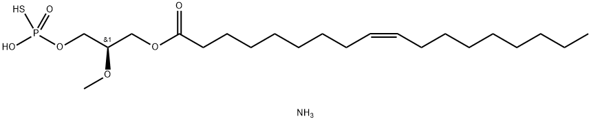 1-OLEOYL-2-METHYL-SN-GLYCERO-3-PHOSPHOTHIONATE (AMMONIUM SALT);(2S)-OMPT 结构式