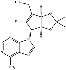 ((3aR,6S,6aS)-6-(6-aMino-9H-purin-9-yl)-5-fluoro-2,2-diMethyl-6,6a-dihydro-3aH-cyclopenta[d][1,3]dioxol-4-yl)Methanol 结构式