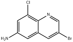 3-溴-6-氨基-8-氯喹啉 结构式