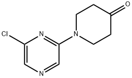 1-(6-氯吡嗪-2-基)哌啶-4-酮 结构式
