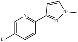 5-溴-2-(1-甲基-1H-吡唑-3-基)吡啶 结构式