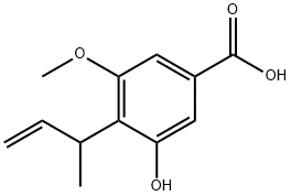 4-(丁-3-烯-2-基)-3-羟基-5-甲氧基苯甲酸 结构式