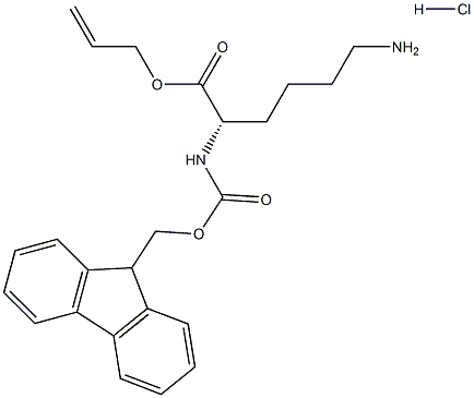 N2-[芴甲氧羰基]-L-赖氨酸烯丙酯单盐酸盐 结构式