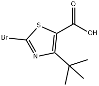 2-溴-4-(叔丁基)噻唑-5-羧酸 结构式