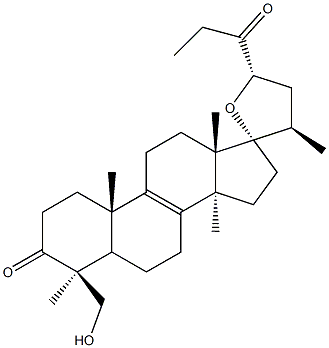 (4BETA,23S)-17,23-环氧-28-羟基-27-去甲羊毛甾-8-烯-3,24-二酮 结构式