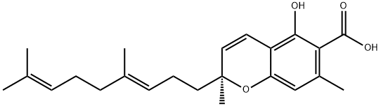 (2S)-2-[(3E)-4,8-二甲基-3,7-壬二烯-1-基]-5-羟基-2,7-二甲基-2H-1-苯并吡喃-6-羧酸 结构式