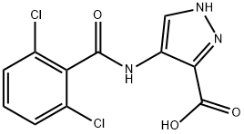 4-(2,6-二氯苯甲酰氨基)-1H-吡唑-3-羧酸 结构式