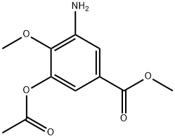 3-乙酰氧基-4-甲氧基-5-氨基苯甲酸甲酯 结构式