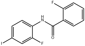 2-氟-N-(2-氟-4-碘苯基)苯甲酰胺 结构式