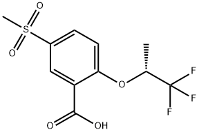 (R)-5-(甲基磺酰基)-2 - ((1,1,1-三氟丙-2-基)氧基)苯甲酸 结构式