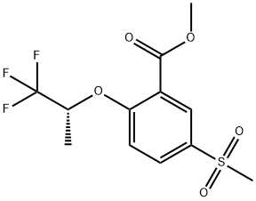 (R)-5-(甲基磺酰基)-2 - ((1,1,1-三氟丙-2-基)氧基)苯甲酸甲酯 结构式
