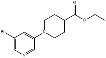 1-(5-溴吡啶-3-基)哌啶-4-羧酸乙酯 结构式