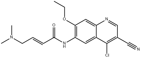 (E)-N-(4-氯-3-氰基-7-乙氧基喹啉-6-基)-4-(二甲氨基)丁基-2-烯酰胺 结构式