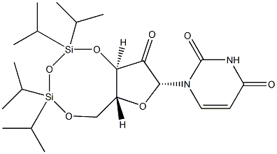 3',5'-O-(四异丙基二硅氧烷-1,3-二基)-2'-氧代尿苷 结构式