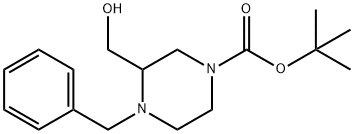 4-苄基-3-(羟甲基)哌嗪-1-羧酸叔丁酯 结构式