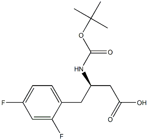 (3R)-3-[(叔丁氧羰基)氨基]-4-(2,4-二氟苯基)丁酸 结构式