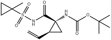 [(1R,2S)-2-乙烯-1-{[(1-甲基环丙基)磺酰基]氨基甲酰}环丙基]氨基甲酸叔丁酯 结构式
