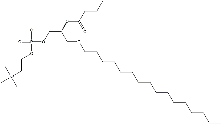 1-O-HEXADECYL-2-BUTYRYL-SN-GLYCERO-3-PHOSPHOCHOLINE;C16-04:0 PC 结构式