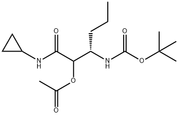 (3S)-3 - ((叔丁氧基羰基)氨基)-1-(环丙基氨基)-1-氧代己烷-2-基乙酸酯 结构式