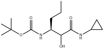 N-[(1S)-1-[2-(环丙基氨基)-1-羟基-2-氧代乙基]丁基]-氨基甲酸叔丁酯 结构式