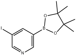 3-碘-5-(4,4,5,5-四甲基-1,3,2-二氧杂环戊硼烷-2-基)-吡啶 结构式