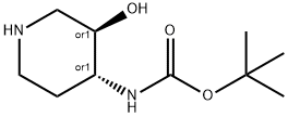 反式-4-(BOC-氨基)-3-羟基哌啶 结构式