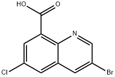 3-溴-6-氯-8-喹啉甲酸 结构式