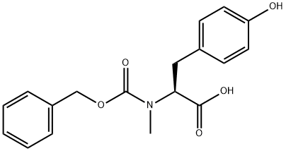 (S)-2-(((benzyloxy)carbonyl)(Methyl)aMino)-3-(4-hydroxyphenyl)propanoic acid 结构式