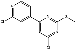 4-chloro-6-(2-chloro-pyridin-4-yl)-2-Methylsulfanyl-pyriMidine 结构式