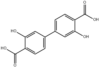 3,3'-dihydroxy-[1,1'-biphenyl]-4,4'-dicarboxylic acid 结构式