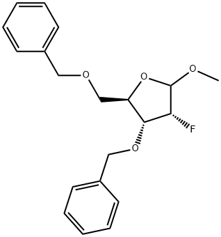 (2R,3R,4R)-3-(benzyloxy)-2-(benzyloxymethyl)-4-fluoro-5-methoxy-tetrahydrofuran 结构式