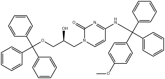 (S)-1-(2-羟基-3-(三苯甲基氧基)丙基)-4 - (((4-甲氧基苯基)二苯基甲基)氨基) 结构式