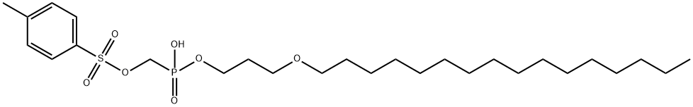 ((3-(十六烷氧基)丙氧基)(羟基)磷酰基)甲基4-甲基苯磺酸酯 结构式